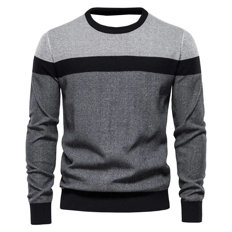 Men's Same 3d Printing Youth Striped Pullover Bottoming Shirt