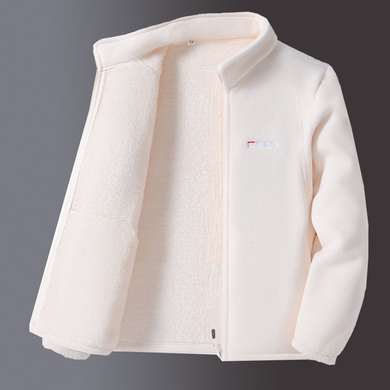 Fleece Sweater Thick Loose Mom Stand Collar Coat