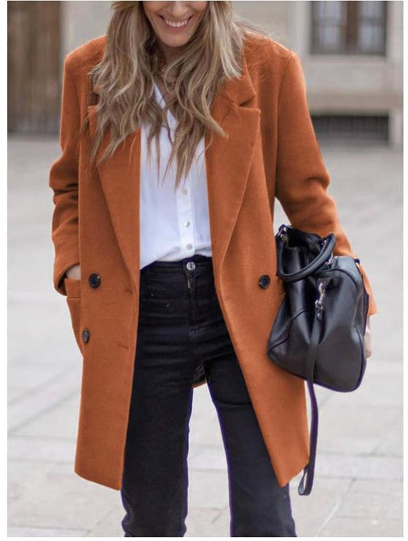 Mid-length Large Size Woolen Women's Coat