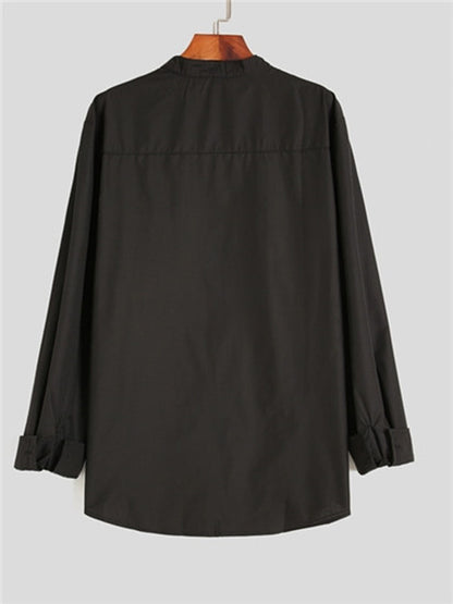 Teenage Men's Stand-up Collar Shirt