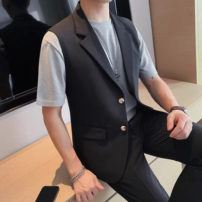 High Sense Business Lightly Mature All-matching Slim Fit Vest