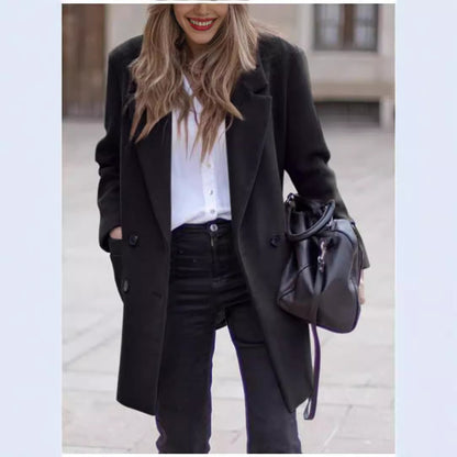 Mid-length Large Size Woolen Women's Coat