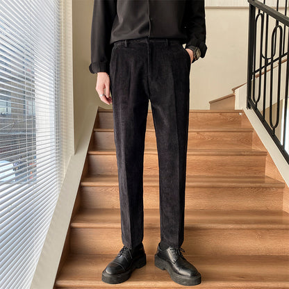 Non-ironing All-matching Lightly Mature Boys Straight-leg Pants Trousers