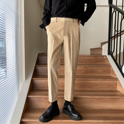 Non-ironing All-matching Lightly Mature Boys Straight-leg Pants Trousers