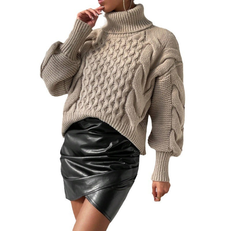 Lockerer Pullover in Unifarben mit Twist-Faden