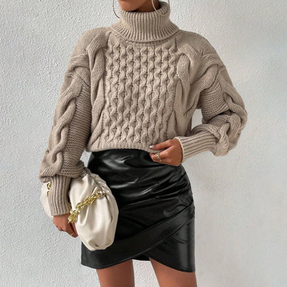 Lockerer Pullover in Unifarben mit Twist-Faden