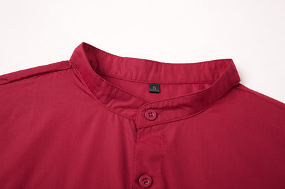 Teenage Men's Stand-up Collar Casual Shirt