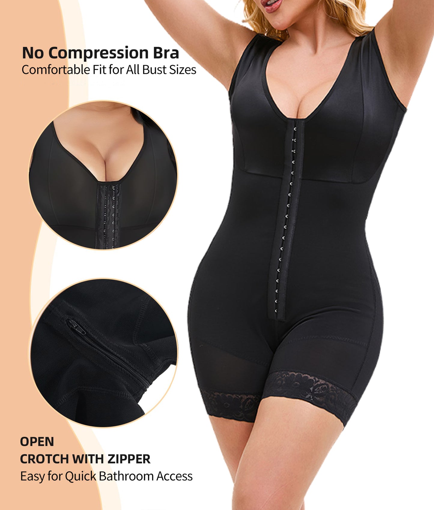 Fajas Colombiana Shapewear für Frauen, Bauchkontrolle nach Operationen, Ganzkörperformer, Po-Lifter mit Reißverschluss im Schritt, Skimsbodysuits, eleganter Bodysuit, Faja Shaper