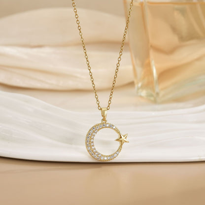 Xingyue Zirkon Geometrisches Nischen-Anhänger-Design im neuen Stil, Halskette aus Titanstahl