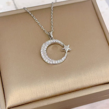 Xingyue Zirkon Geometrisches Nischen-Anhänger-Design im neuen Stil, Halskette aus Titanstahl