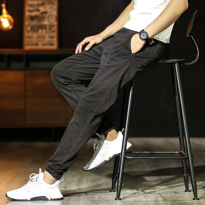 Men's Simplicity Color Versatile Loose Ankle-tied Casual Pants