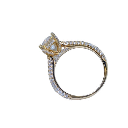 Modischer, kupferplattierter Moissanit-Diamantring