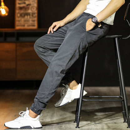 Men's Simplicity Color Versatile Loose Ankle-tied Casual Pants